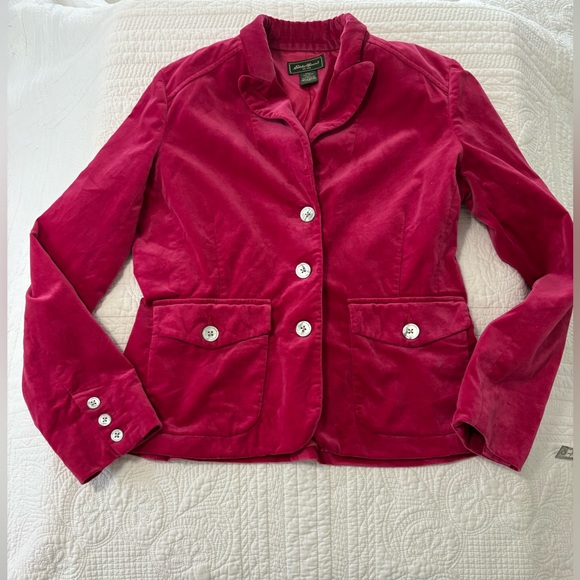 Eddie Bauer Jackets & Blazers - Eddie Bauer Fuchsia Velvet Blazer